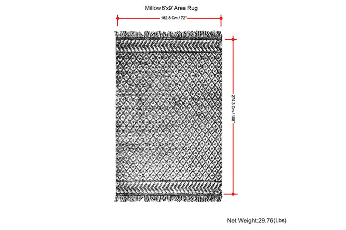 Millow - 6' X 9' Area Rug - Silver