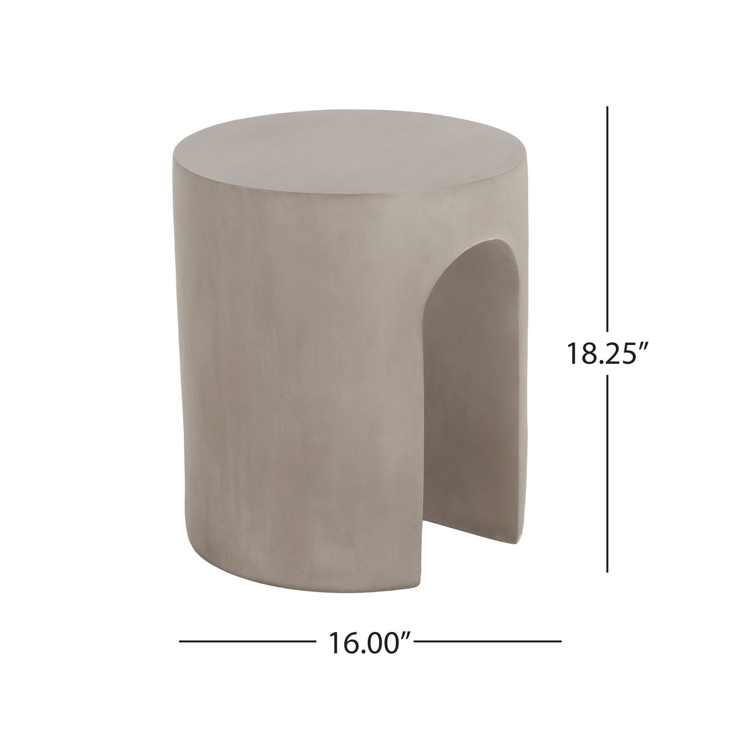 Outdoor Round With U Shape Side Table - Light Gray