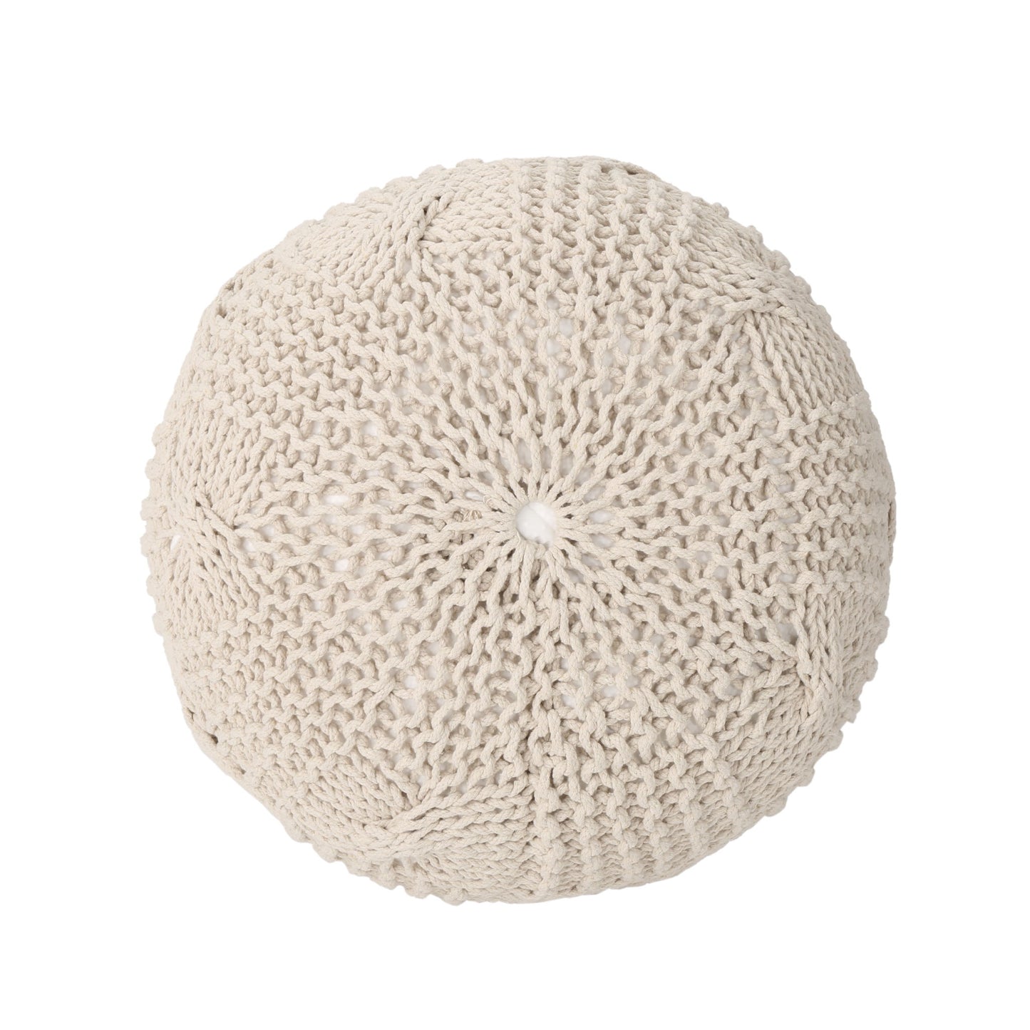 Bordeaux - Knitted Cotton Round Pouf
