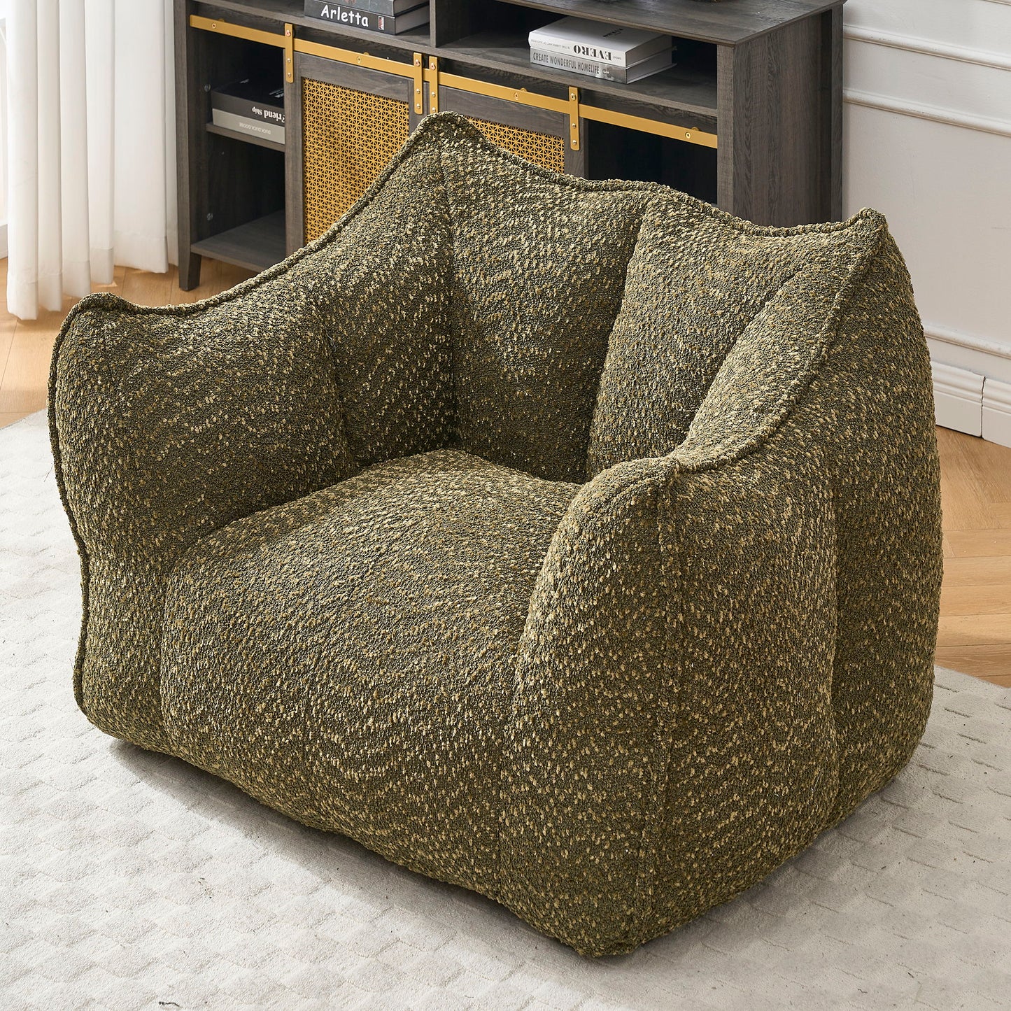 Comfortable Chenille Sofa Chairs With Highly Resilient Foam For Living Rooms And Bedrooms