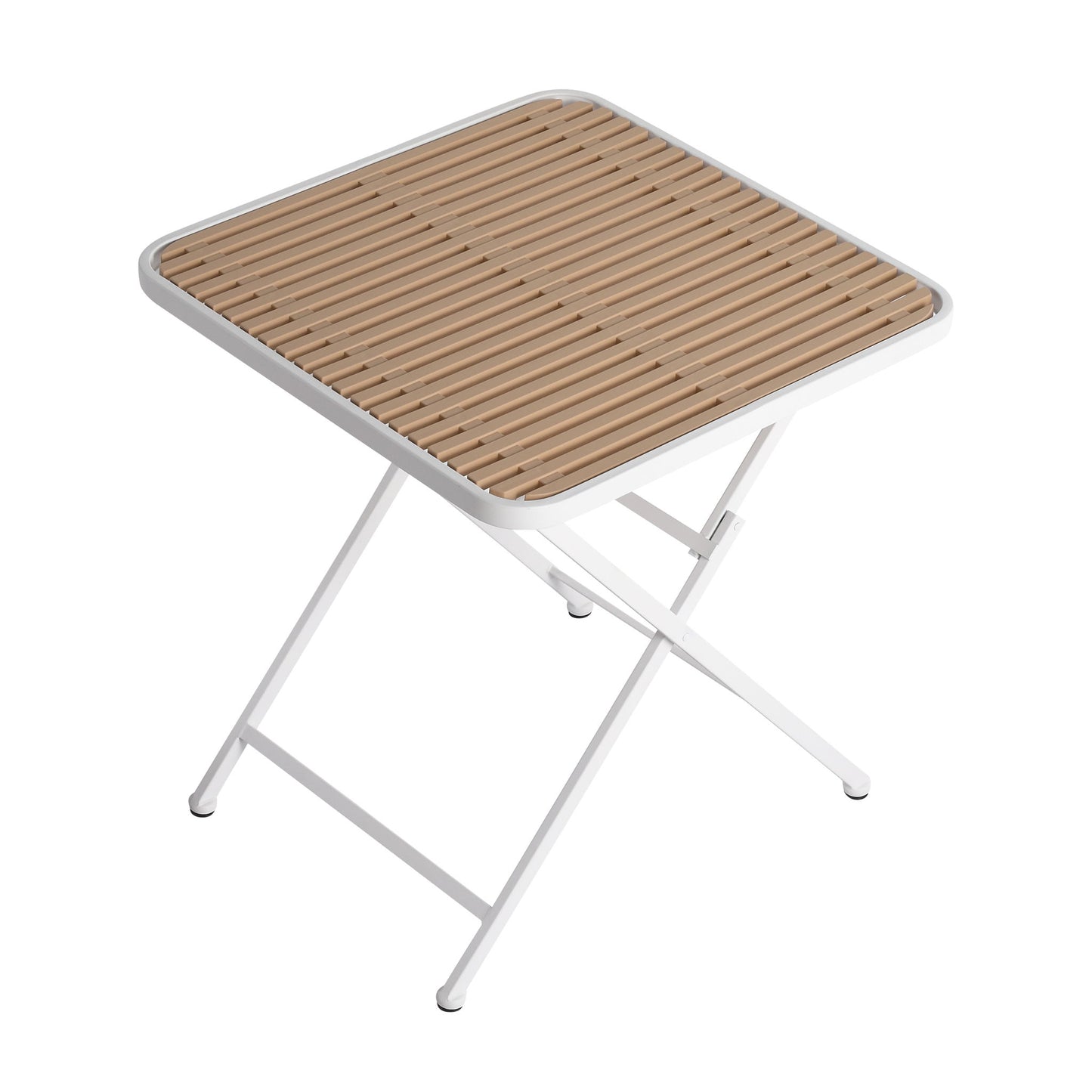 Modern Folding Square Table, Water Proof And Wear Resistant - Apricot / White