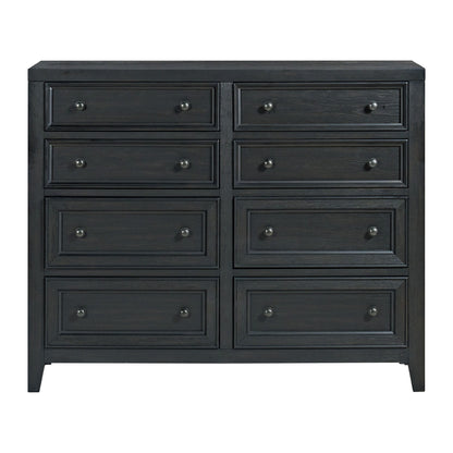 8 Drawer Dresser With Framed Fronts And Smooth Metal Glides
