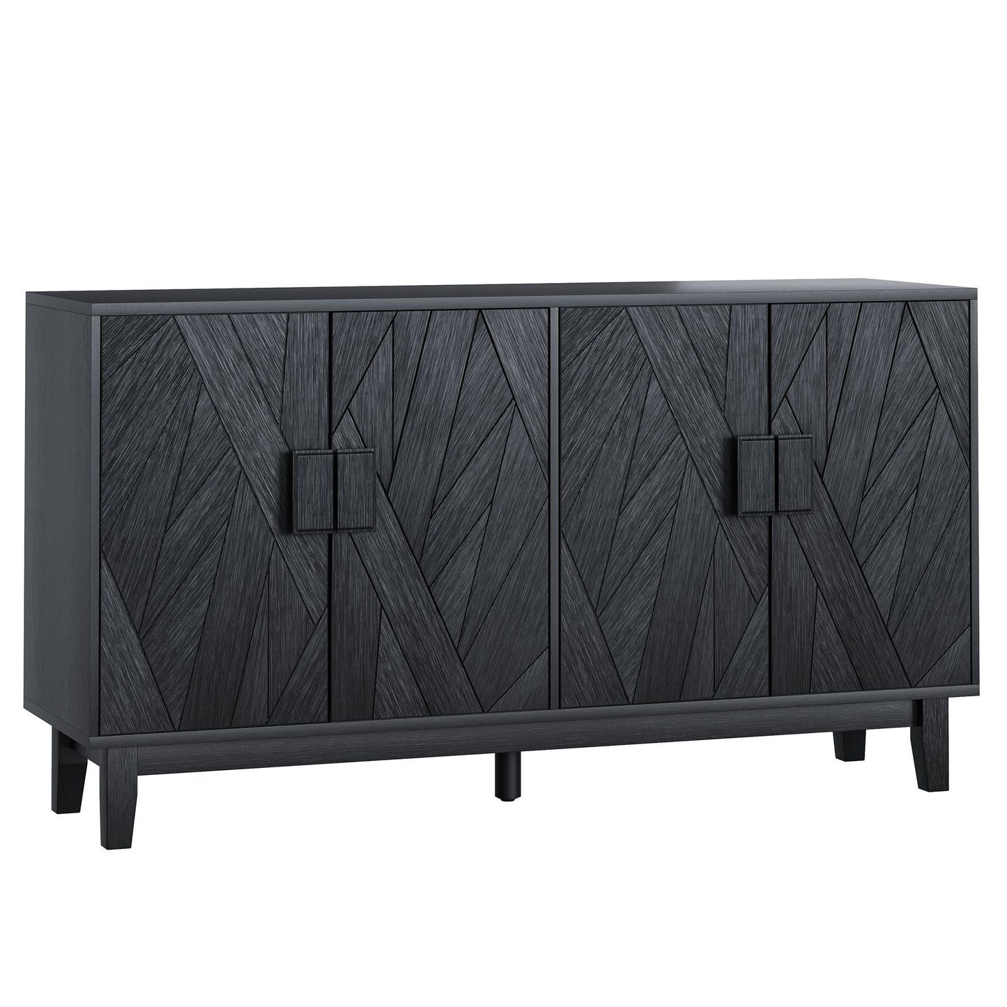 Modern Style Buffet Cabinet, Storage Side Cabinet Buffet Cabinet, Medieval Modern Multifunctional Decorative Cabinet Suitable For Living Room, Dining Room, Entrance, Corridor, Kitchen - Black