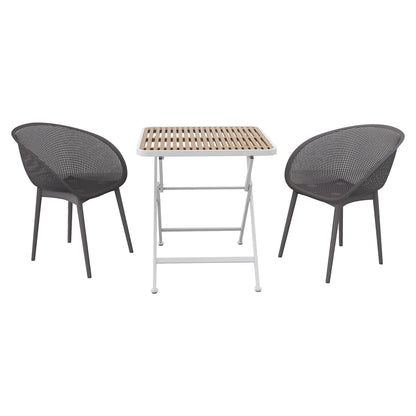 2 Pack Lounge Chair Set & Folding Square Table