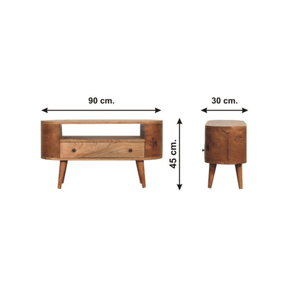 Mini Rounded Entertainment Unit - Oak