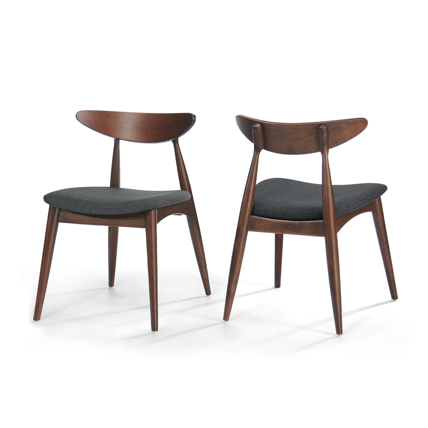 Retro Dining Chairs With Ergonomic Back (Set of 2)