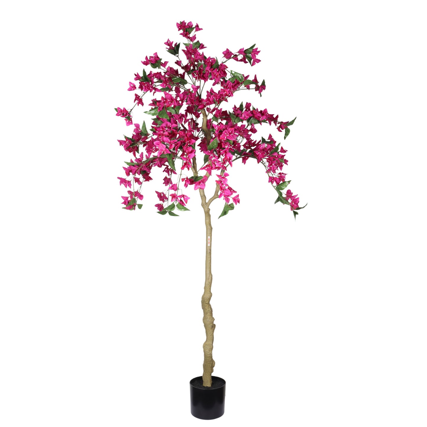 Artificial Bougainvillea Tree, Realistic Faux Potted Plant For Indoor Home Decor - Dark Pink / Green Leaves