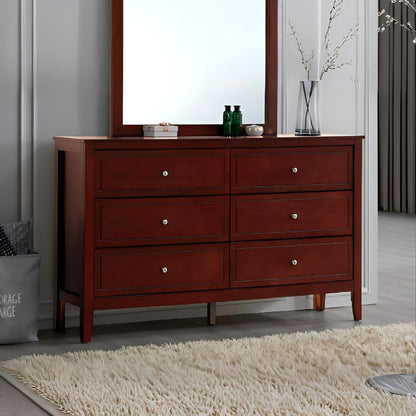 Daniel - Dresser, 6 Drawer Storage - Cherry