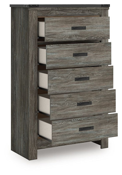 Frandern - Gray - Five Drawer Chest