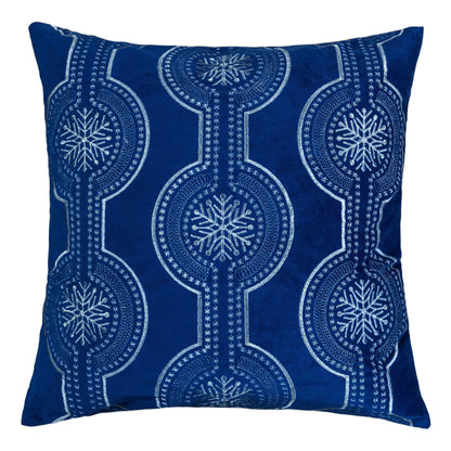 Holiday Throw Pillow With Snowflake Embroidery