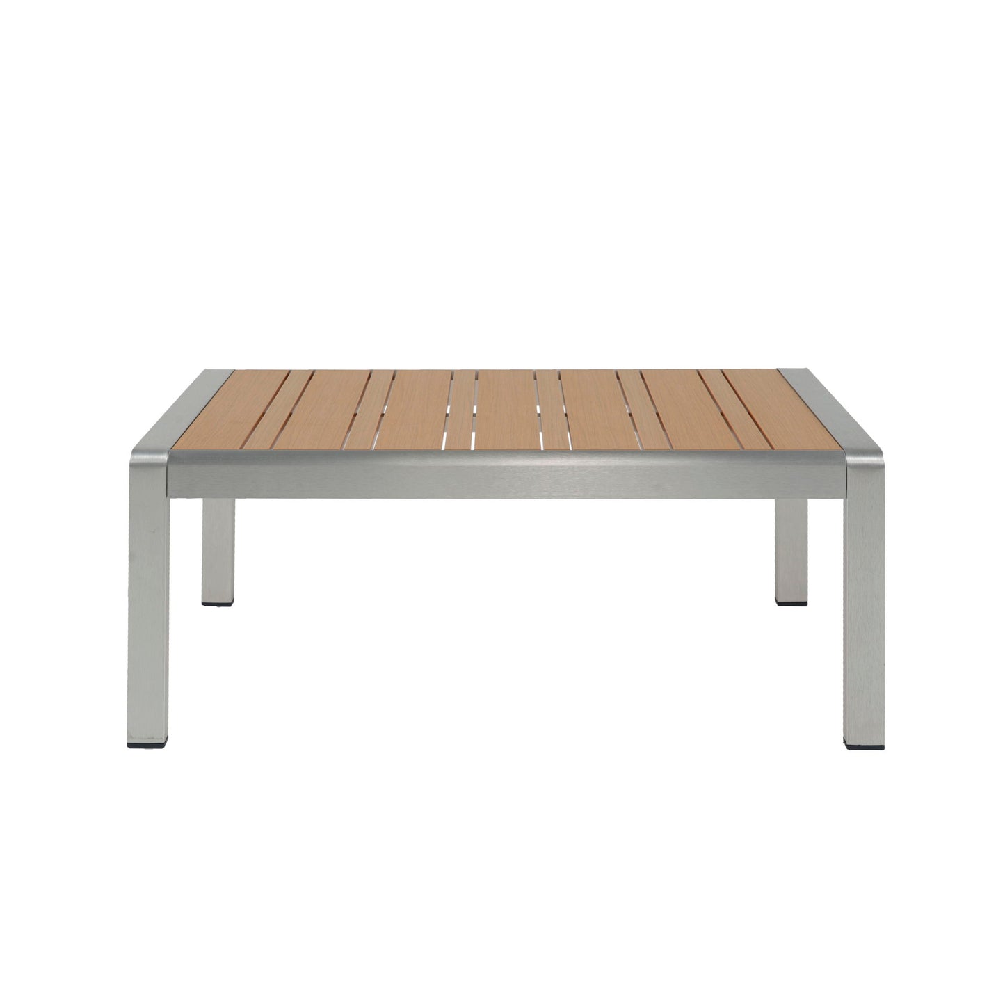 Cora - Outdoor Aluminum Coffee Table - Natural / Silver