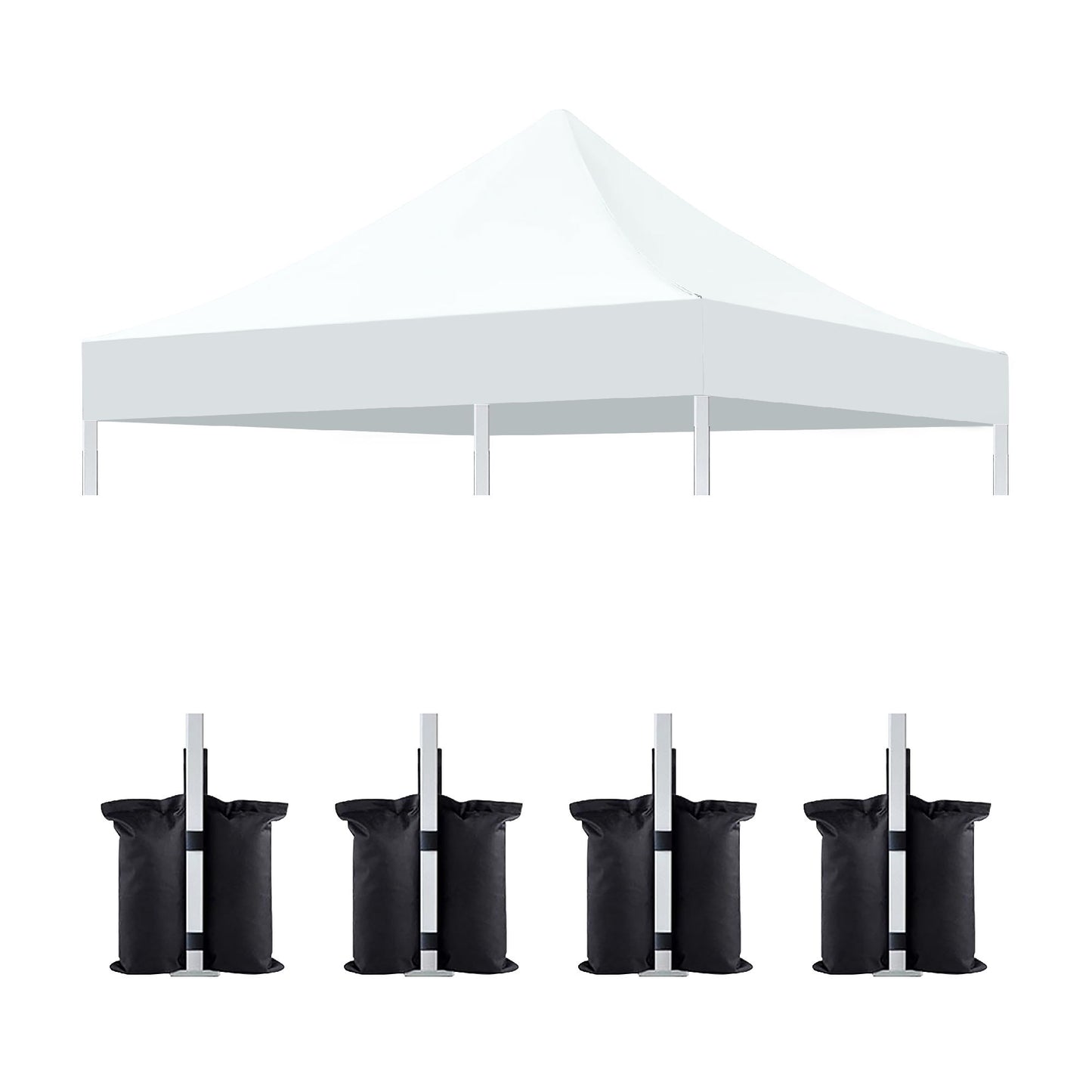 Canopy Replacement Top With 4 Pack W8 Bags, Pop Up Tent Cover Only, Frame Not Included