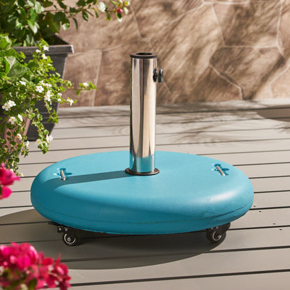 Wheelie - Round Umbrella Base With Stainless Steel Holder