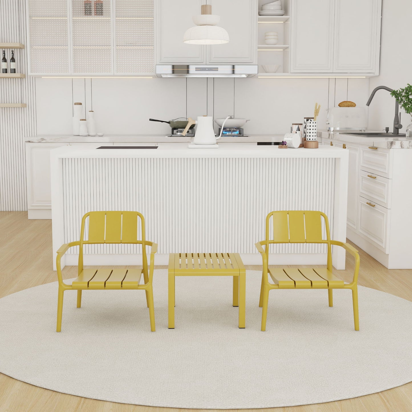 3 Piece Indoor / Outdoor Leisure Table And Chair Set