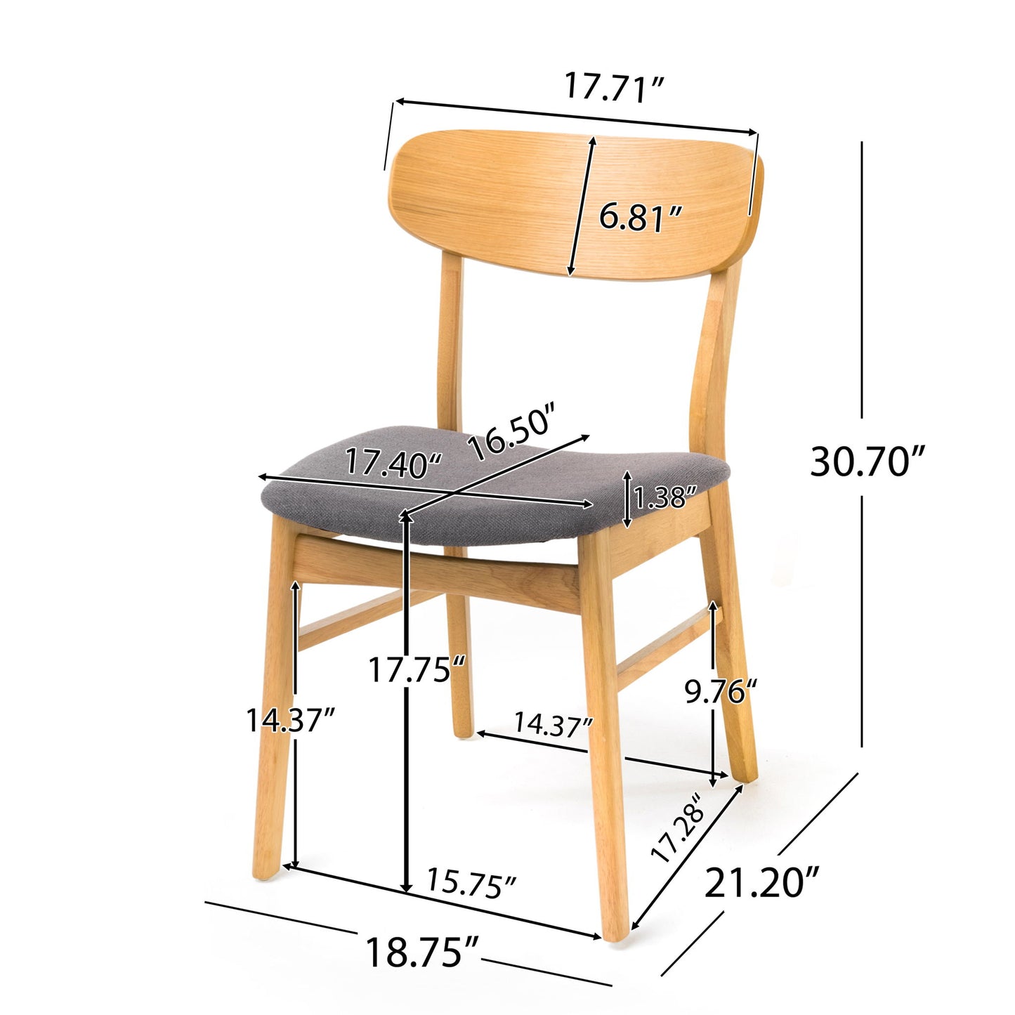 Brilliantine - Dining Chair With Cushion And Wood Frame (Set of 2)