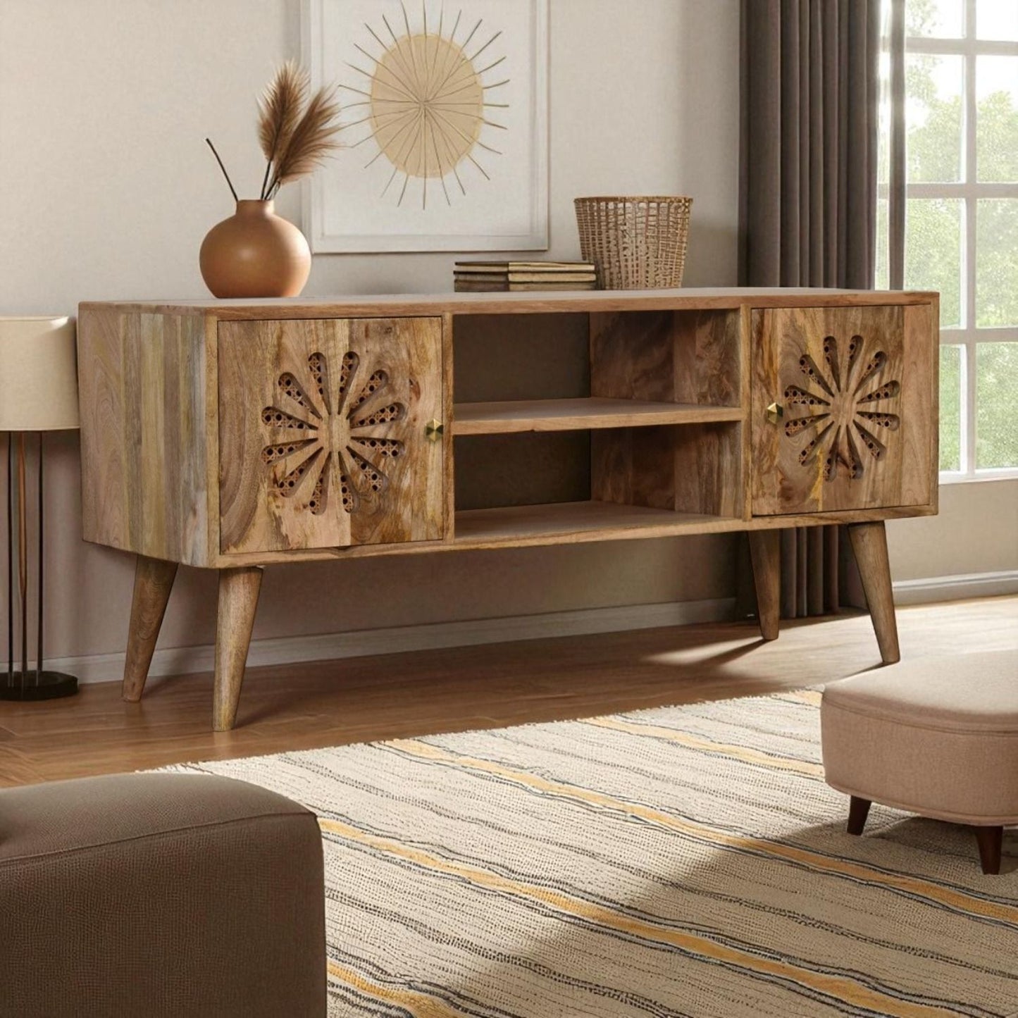 Rosalie - Media Unit - Beige Brown