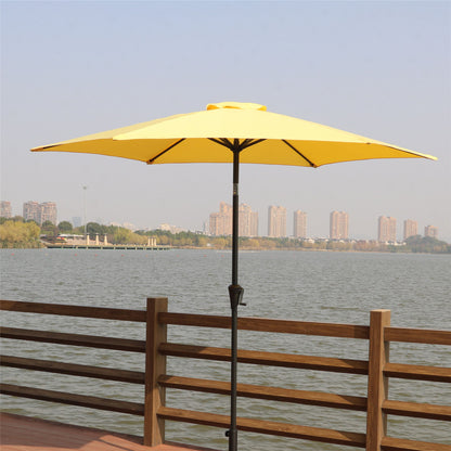 8.8' Outdoor Aluminum Patio Umbrella With 42 Pound Round Resin Umbrella Base