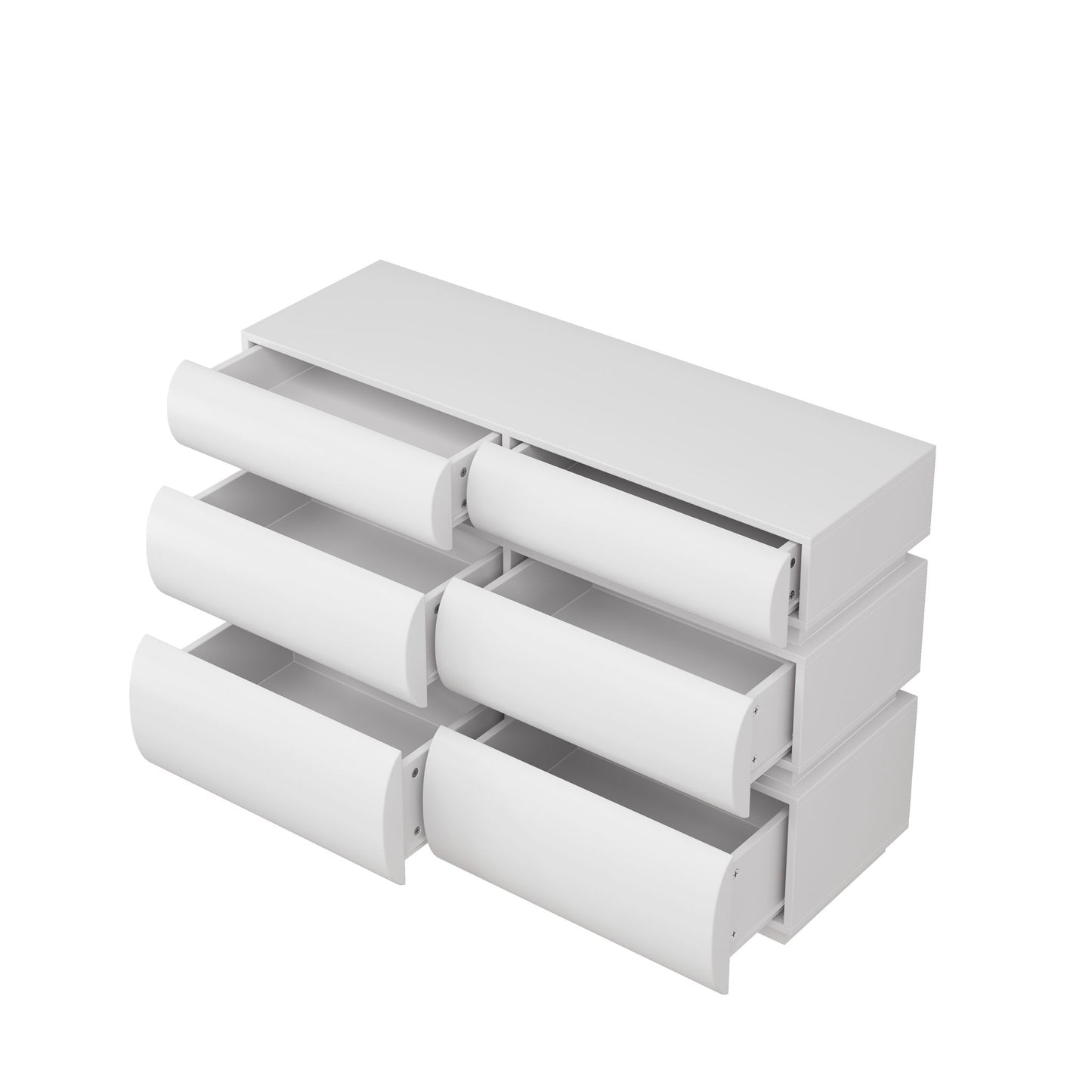 Minimalist Modern 6 Drawer Dresser, Handle Free Design With Wide Storage
