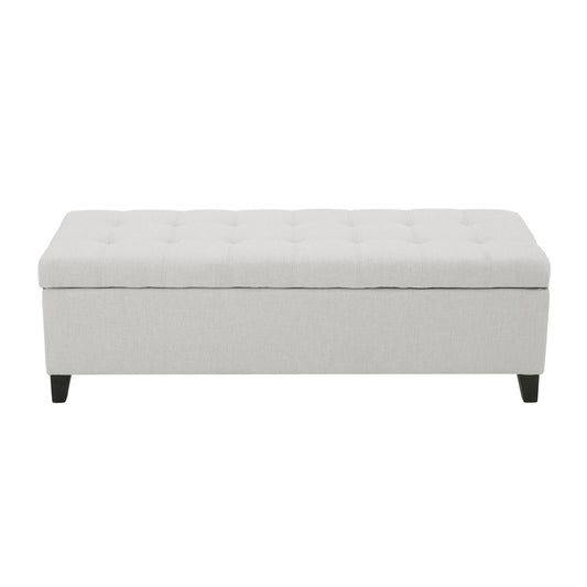 Home Mission - Upholstered Storage Ottoman Bench - Light Gray