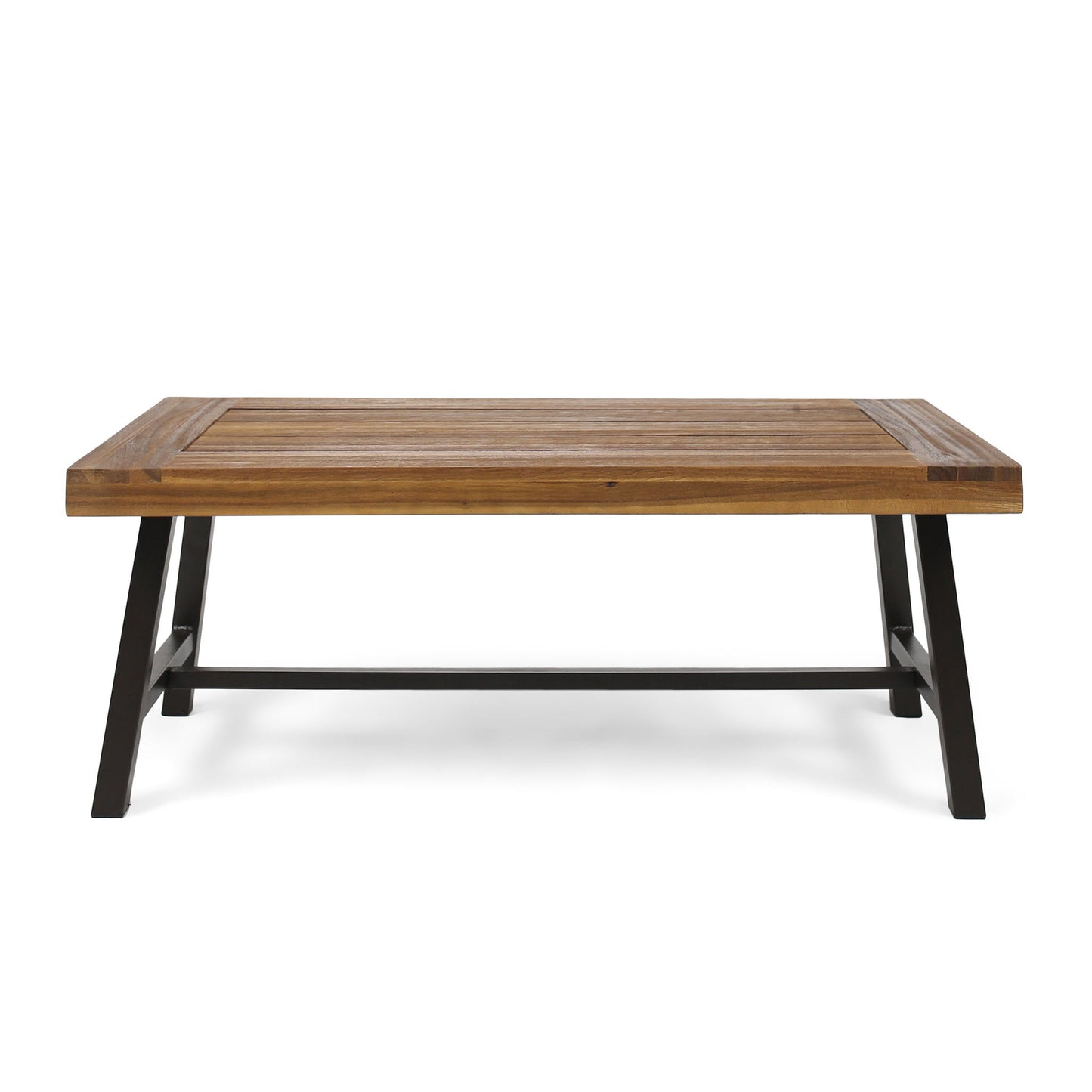 Carlisle - Industrial Coffee Table With And Slat Panel Design - Natural
