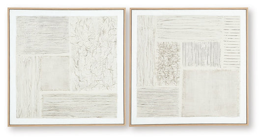 Andorfield - Wall Art Set (Set of 2) - Beige / Black / White