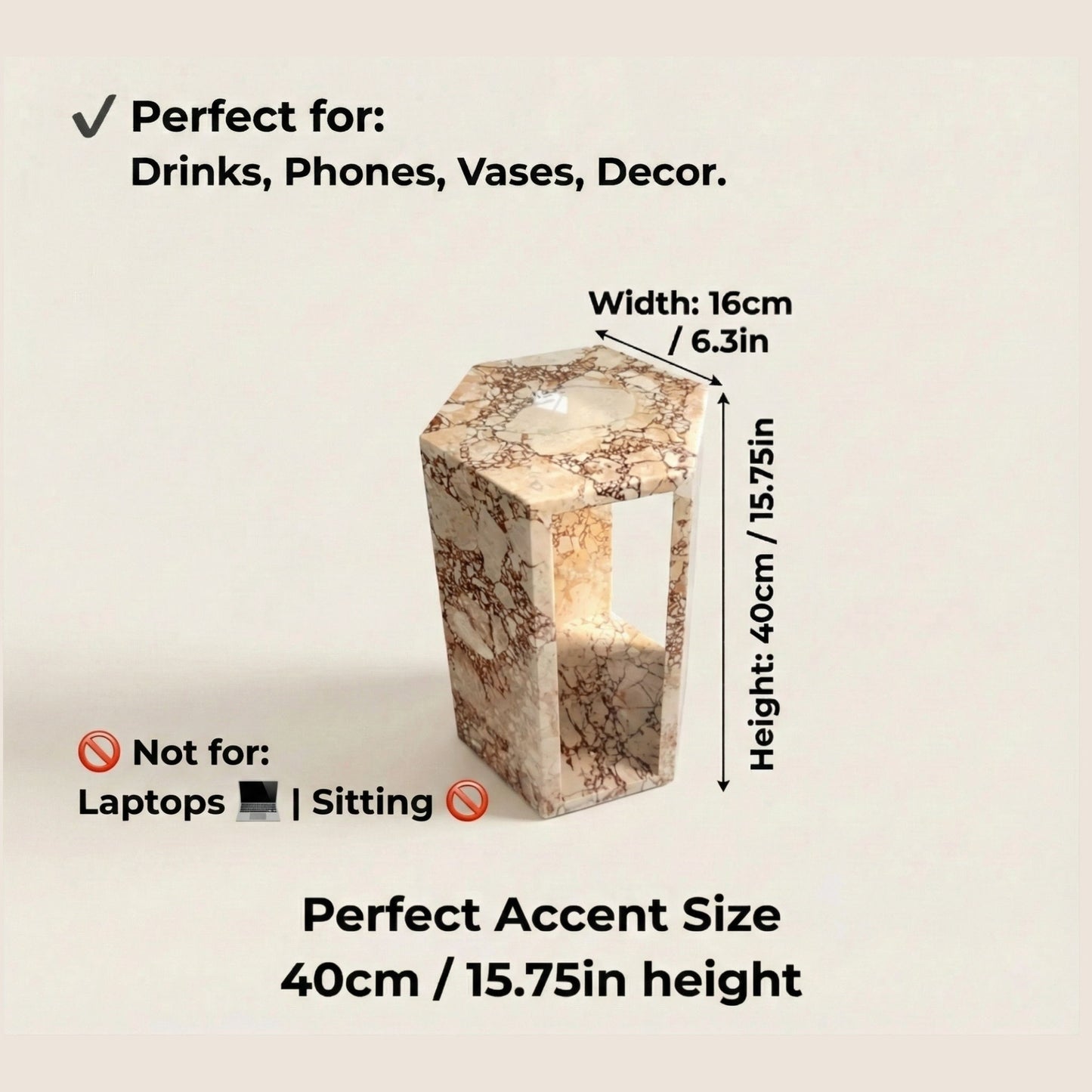 Modern Minimalist Hexagon Side Table