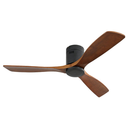 Ceiling Fan With 3 Solid Blades, Remote Controlled Reversible DC Motor - Black