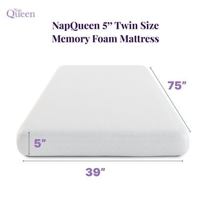 5" Memory Foam Mattress With Responsive Support And Breathable Cover