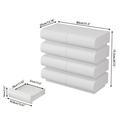 Minimalist Handle Less 8 Drawer Dresser With Wide Storage