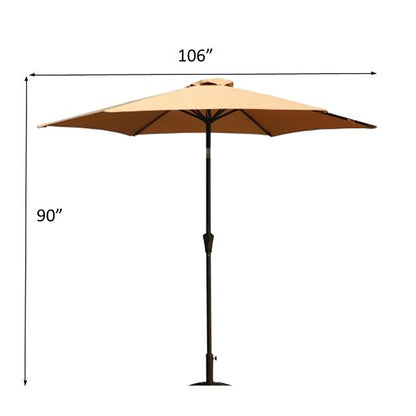 9' Pole Umbrella With Carry Bag - Taupe