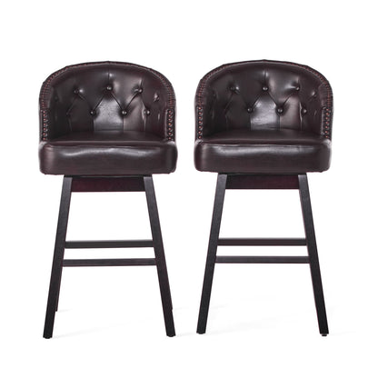 360 Degree Swivel Bar Stool With Stunning Nailhead Trim (Set of 2)