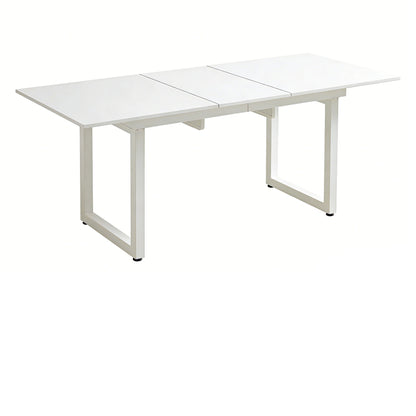 Square Extendable Dining Table With Metal Leg, Modern Space Saving Kitchen Table For Living Room