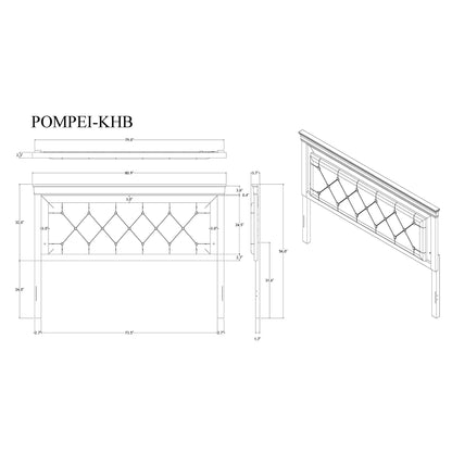 Shaker - 5 Pieces Bedroom Set With Crystal Inspired Tufted Headboard And LED Lighting