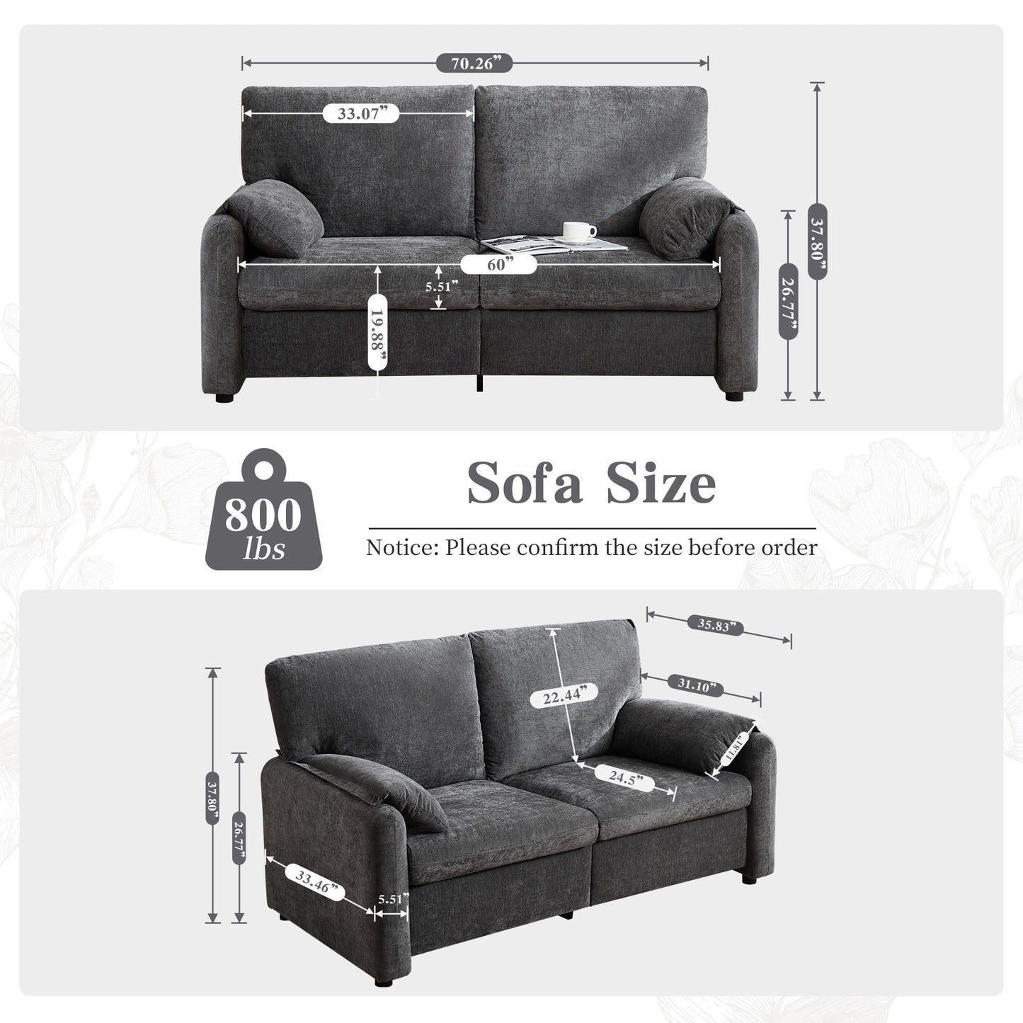 Modern Minimalist Down Filled Sofa