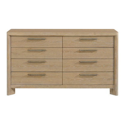 Contemporary 8 Drawer Dresser - Tan
