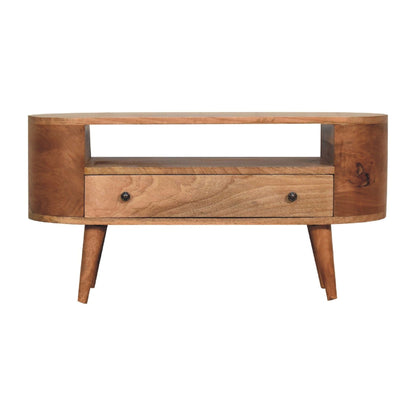Mini Rounded Entertainment Unit - Oak