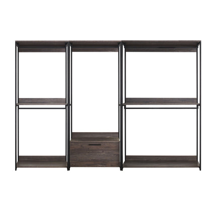 Monica - Wood Walk In Closet System & Modular Design Melamine - Rustic
