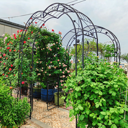 Metal Garden Arch Assemble Freely With 8 Styles Garden Arbor Trellis Climbing Plants Support Rose Arch